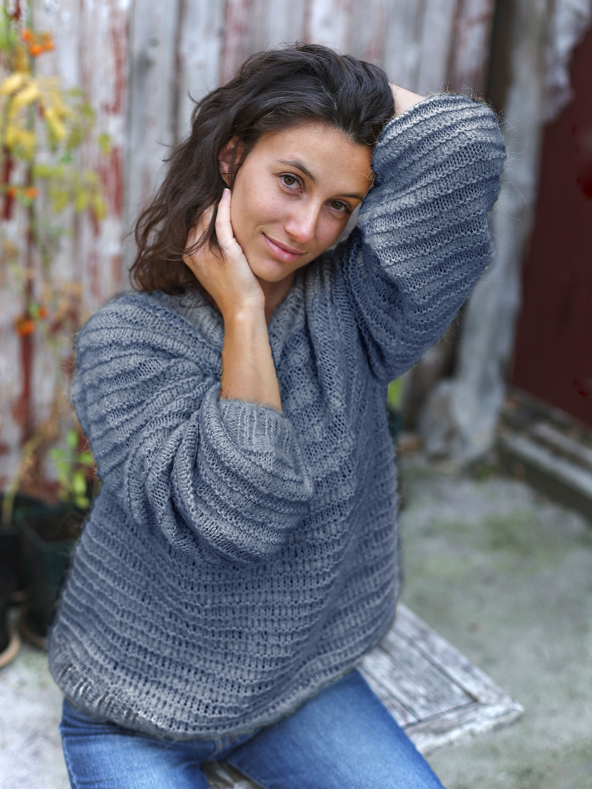 MELT sweater jeansblå