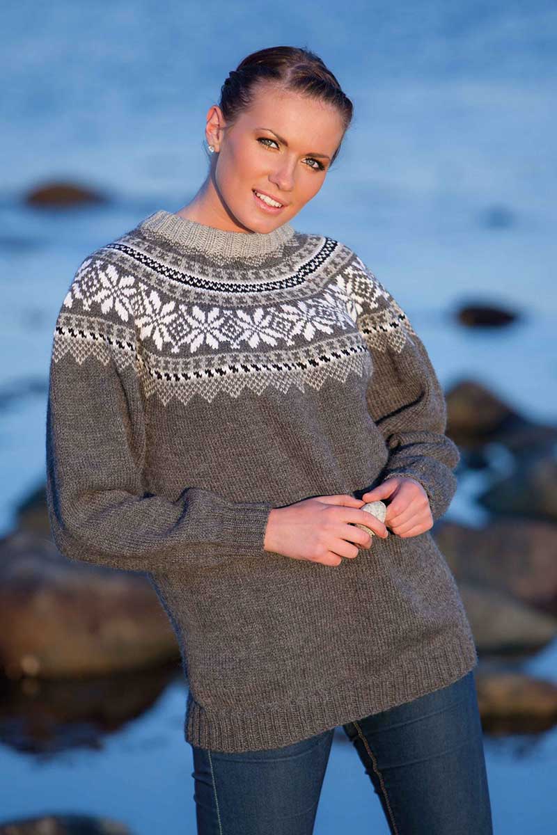 1106-1 Sweater med Rund Sal