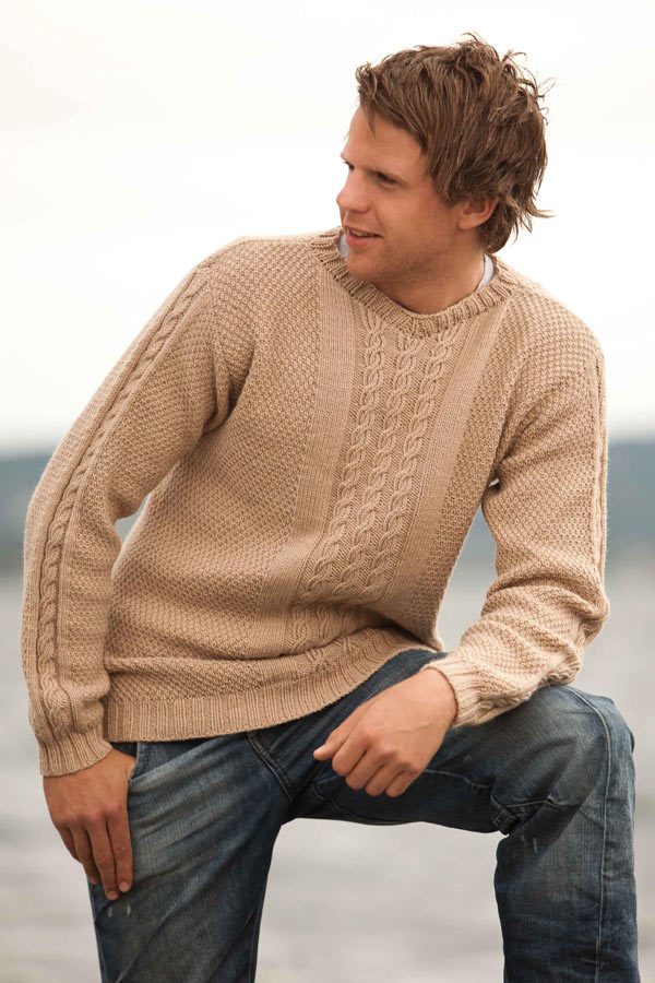 1106-5 Herresweater med Fletninger