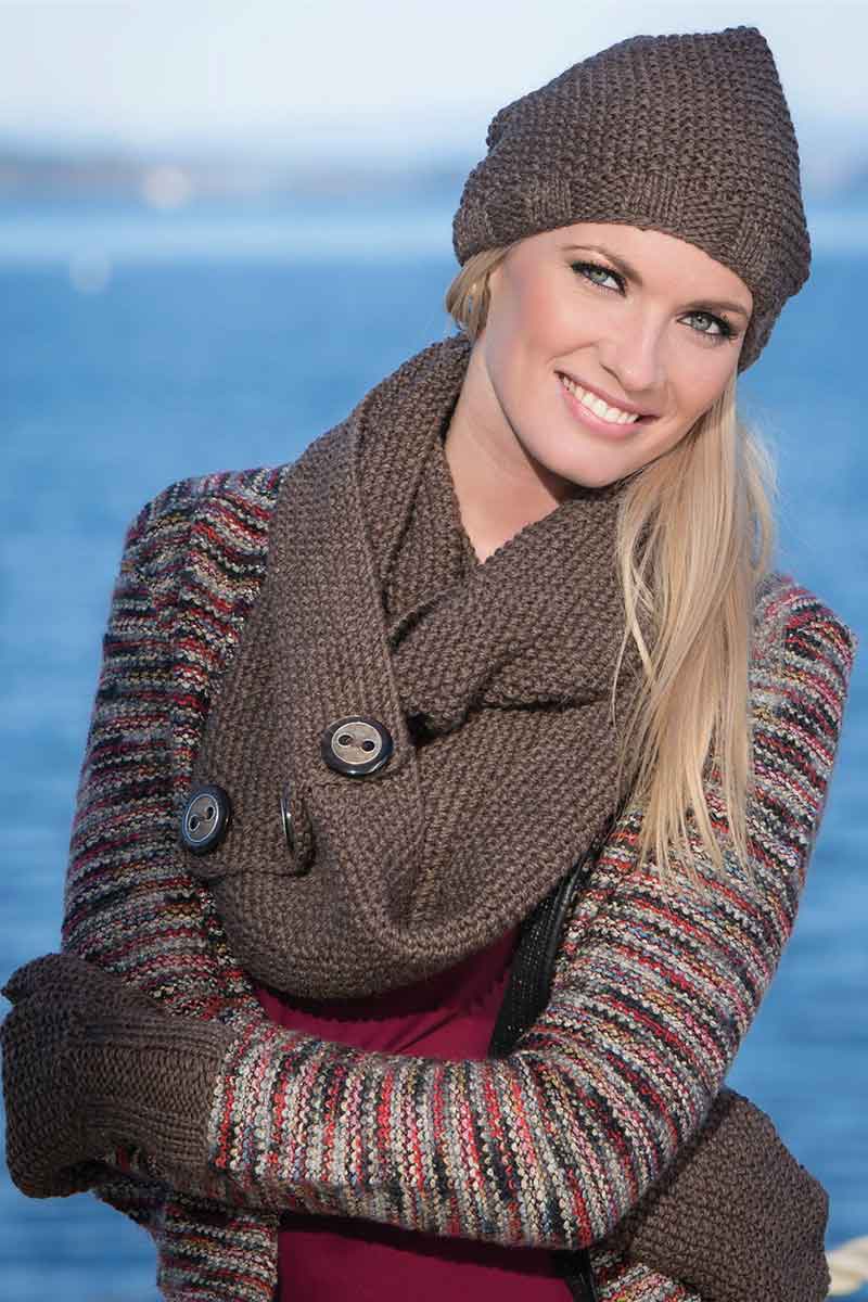 1309-8 Halstørklæde, Hat & Vanter