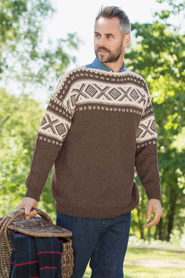 370-18 Cortina unisex sweater brun melert