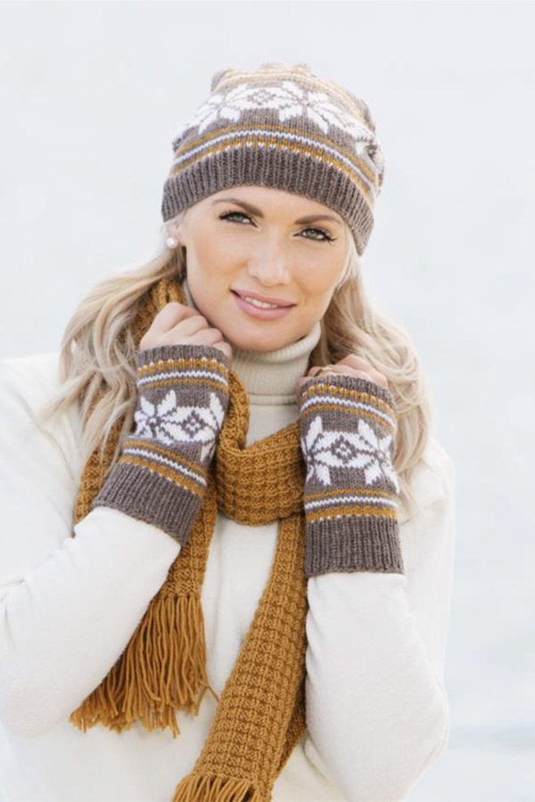 1514-01 Hat , pulsvarmere & halstørklæde