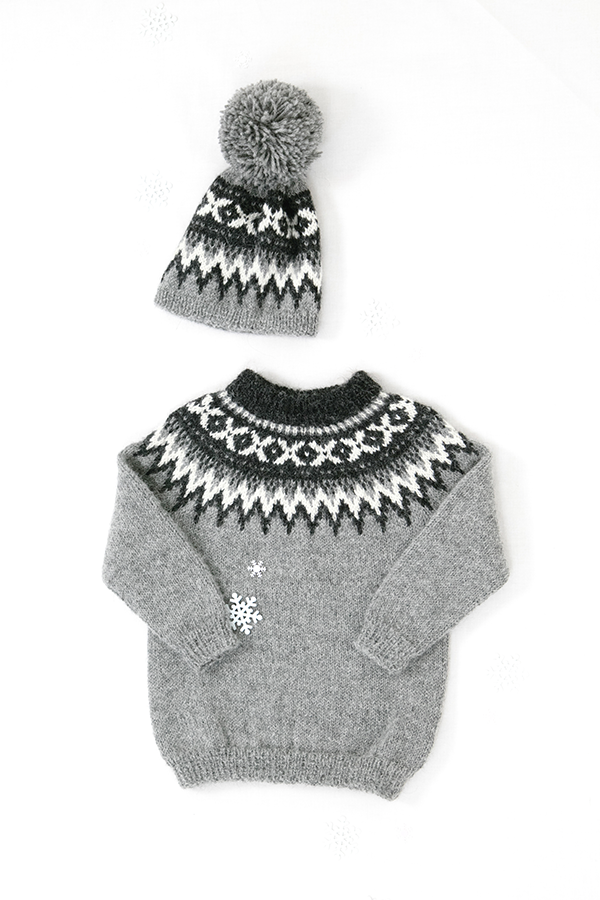 17-01b Rallarsweater og lue børn