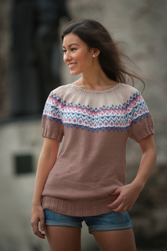 1706-7 Suna top lys brun