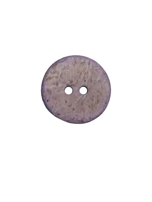 Knap 2 huller kokos grå-pink, 15mm