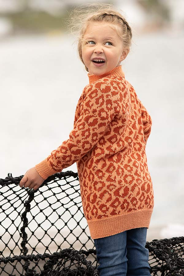 1918-9 Leopard sweater abrikoser