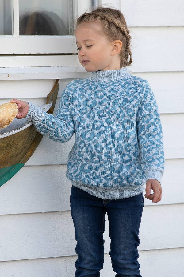 1918-9 Leopard sweater blå