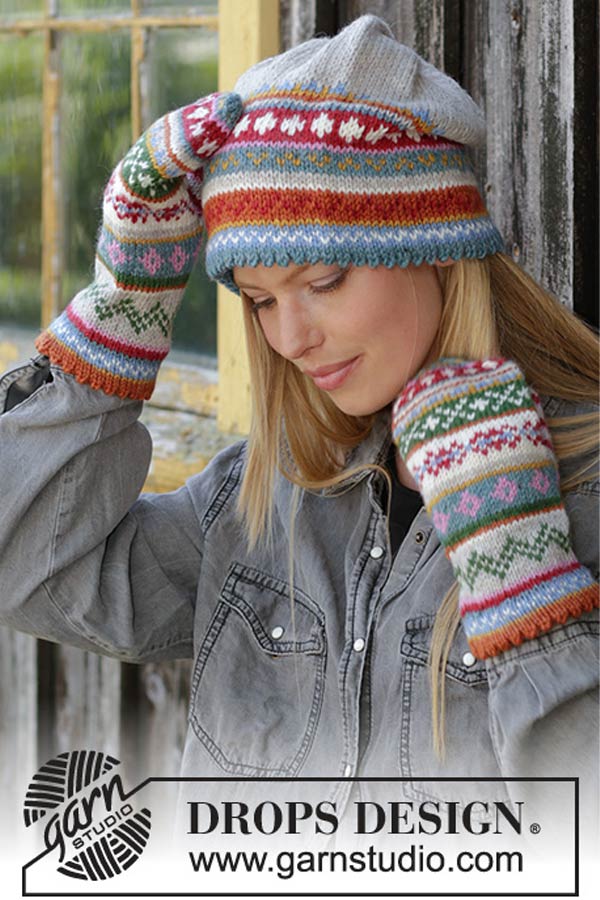 196-8 Happy winter hat og vanter