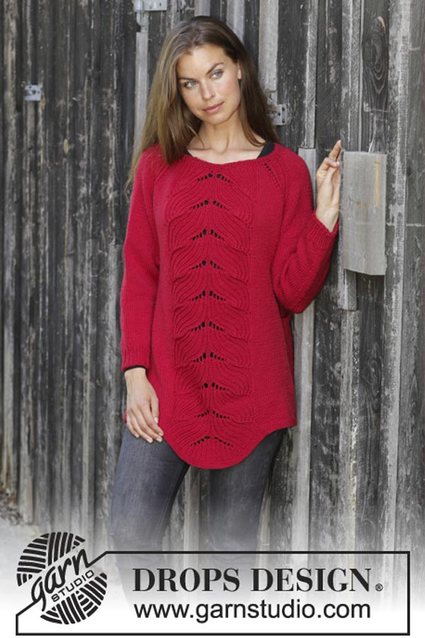 197-9 Red tulip sweater