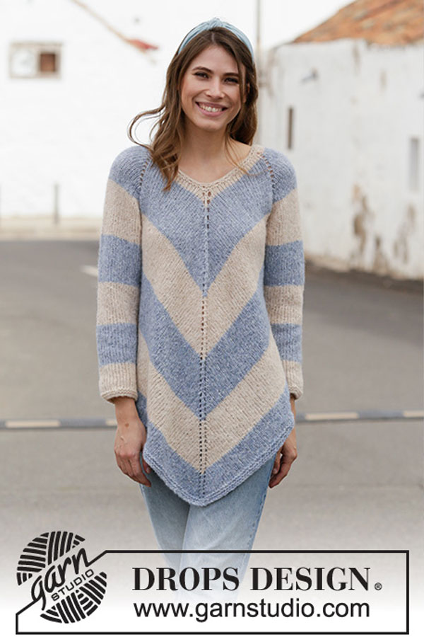 199-25 Blue pagoda poncho sweater