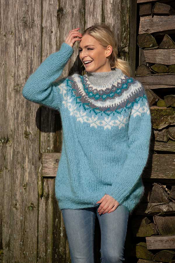 2027-2f Nova sweater lys turkis