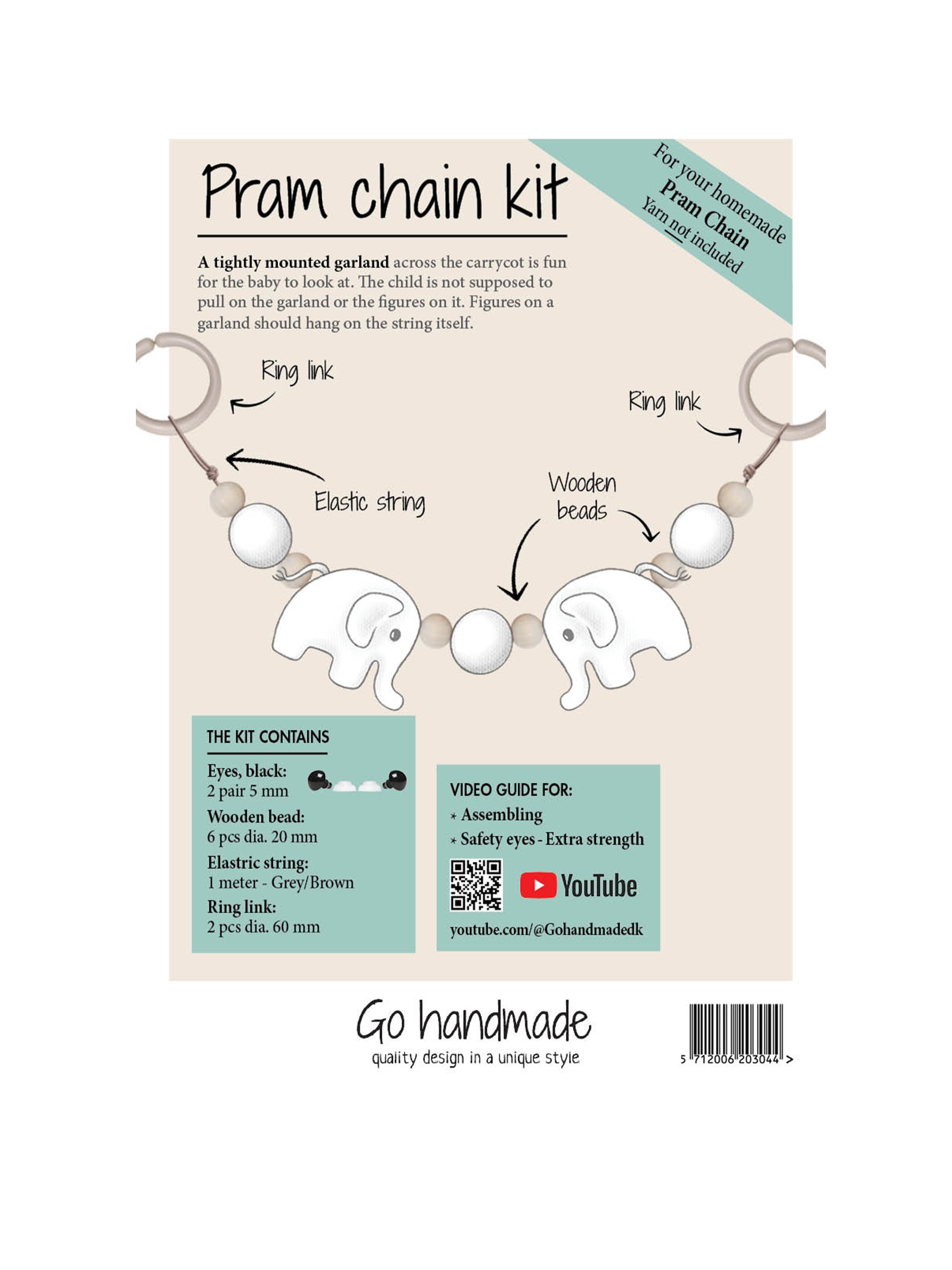Sensory Kit - Elefant barnevognskæde