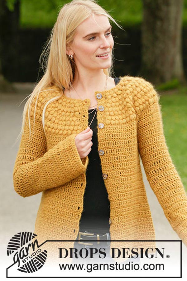 207-20 Autumn Gold hæklet jakke