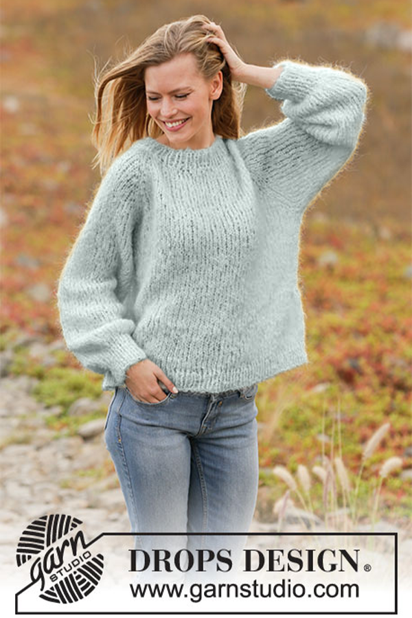 213-28 Spring Fuzz genser lys sjøgrønn