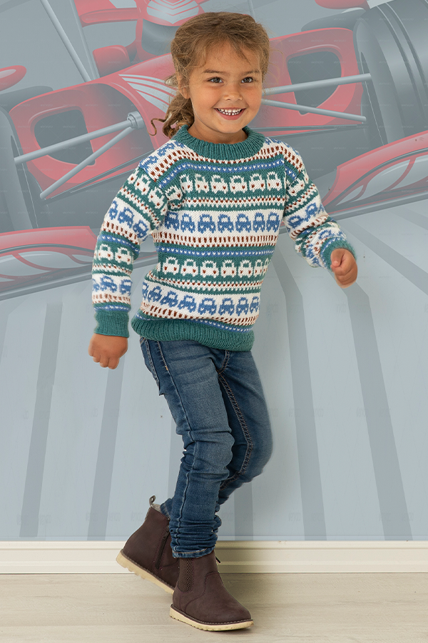 2131-7b Broom sweater blågrøn