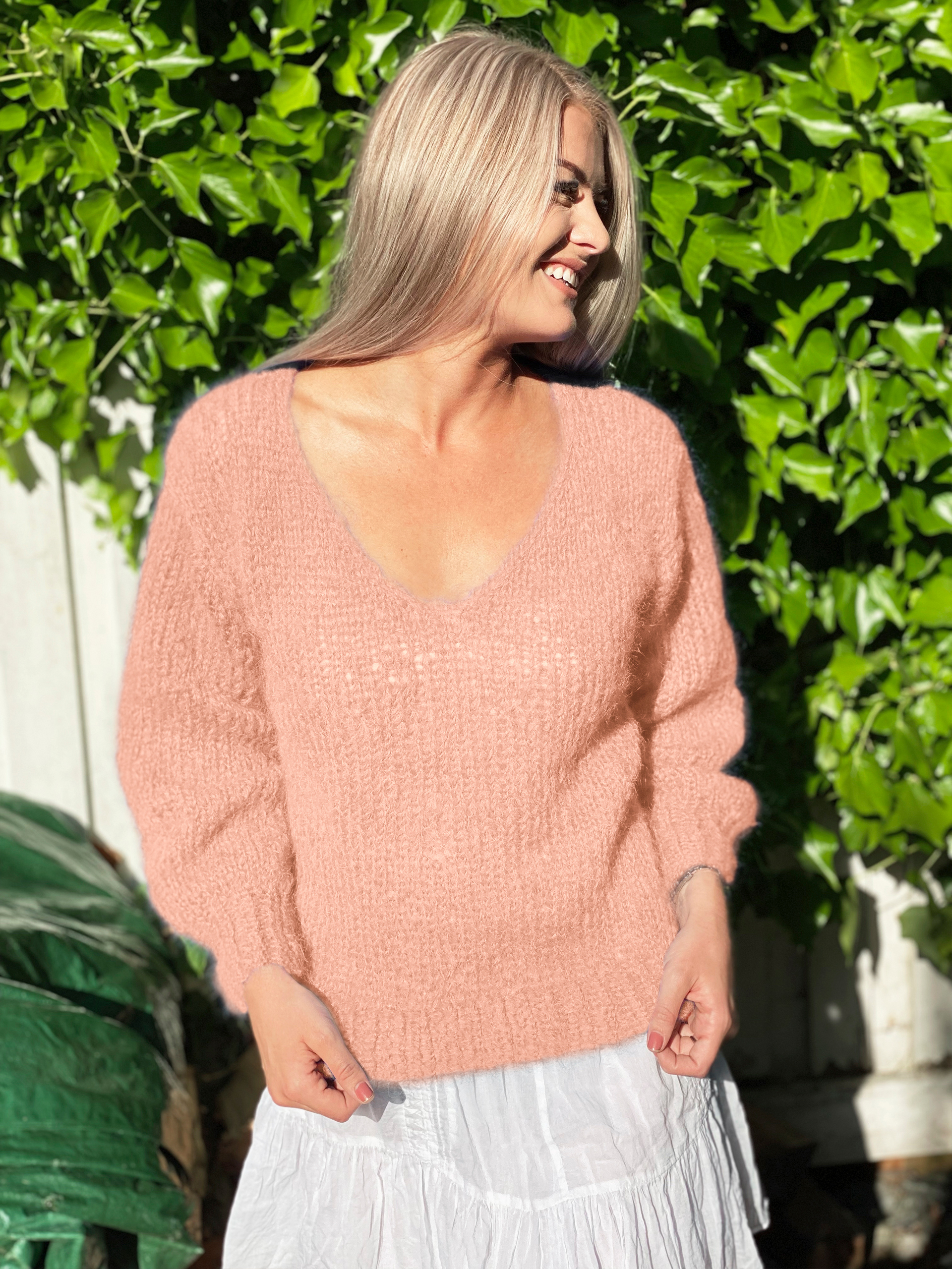 AMANDA sweater lys lakserosa
