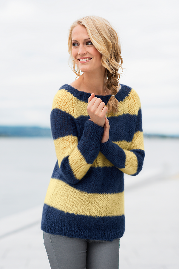 ACNE genser marine/lys gul