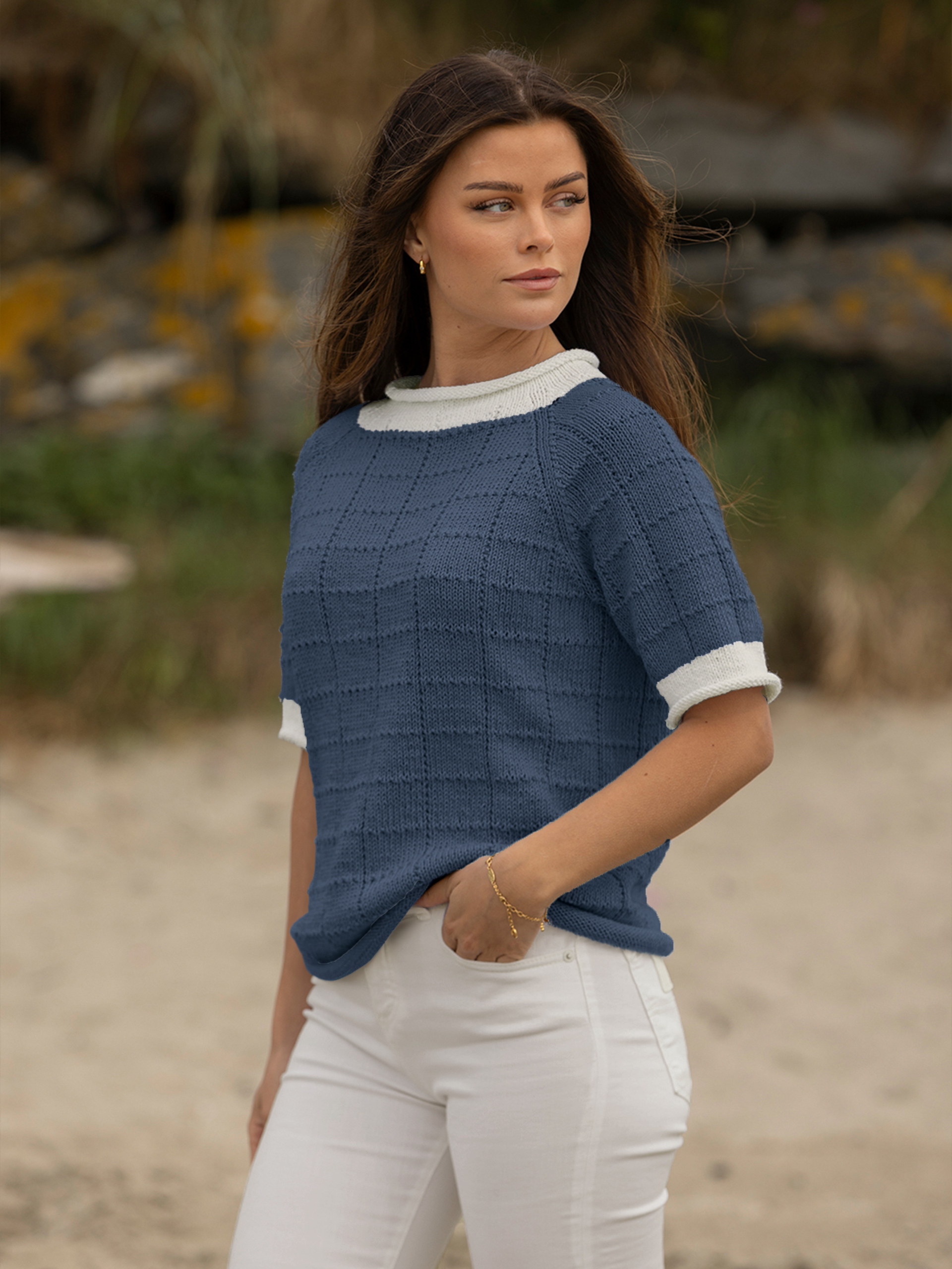 2423-3 Angelin t-skjorte marine