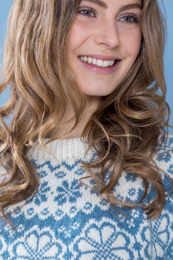 382-07 Q-symre lys denim sweater