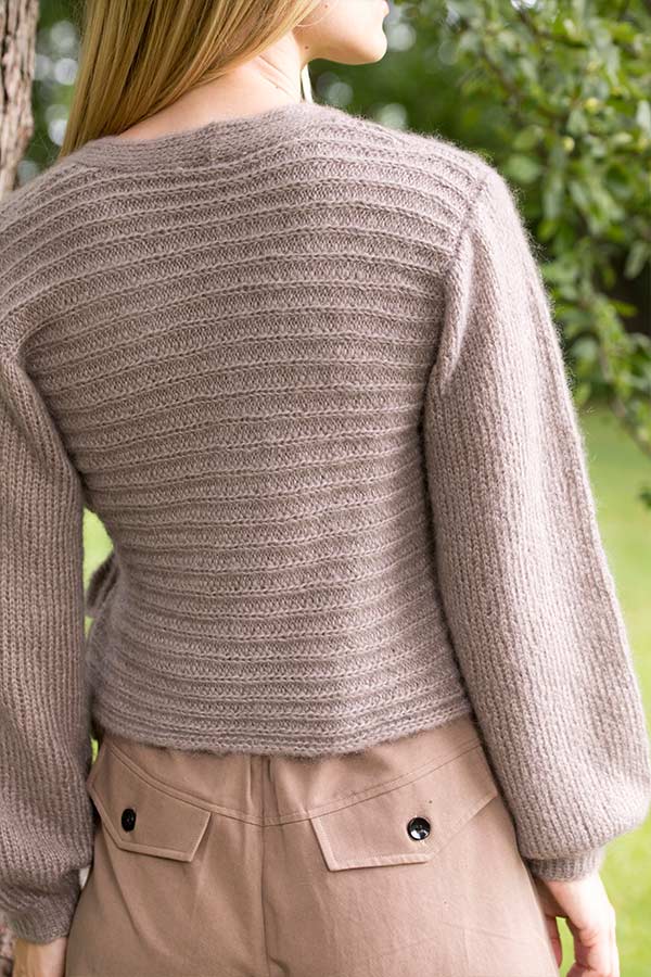 416-16 Macaron cardigan grå beige