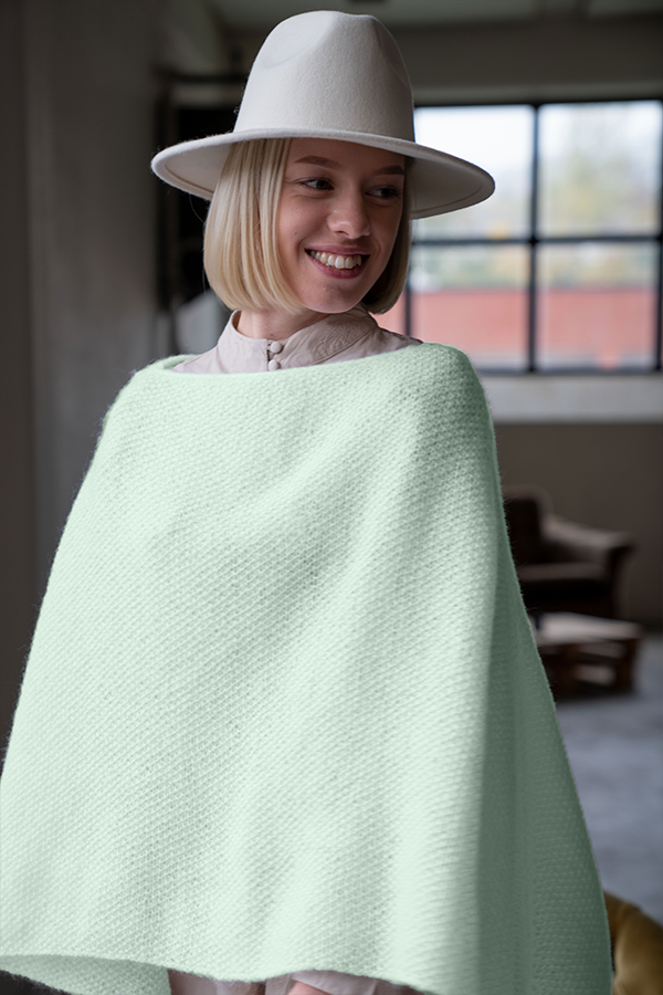 443-12c Giselle poncho mintgrønn