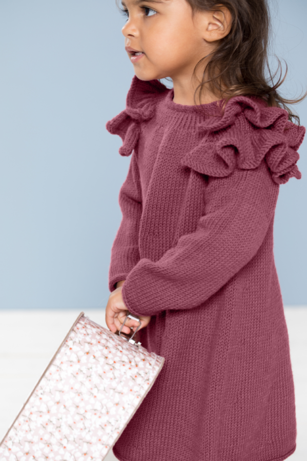 450-34 Gulljente kjole plomme