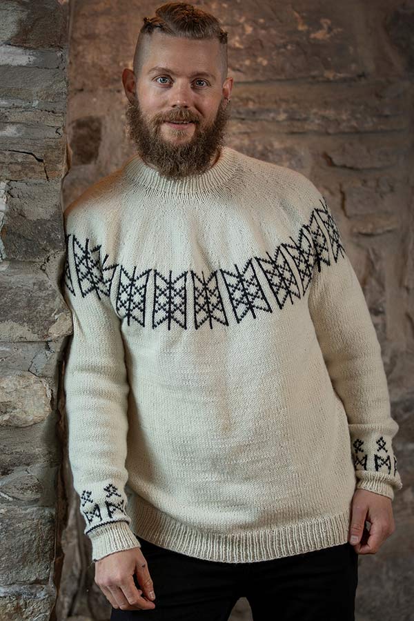 2127-5a Skulds nett genser Skuld Naturhvit