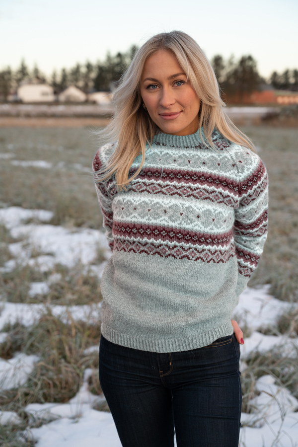 GLITTERTIND sweater grårosa