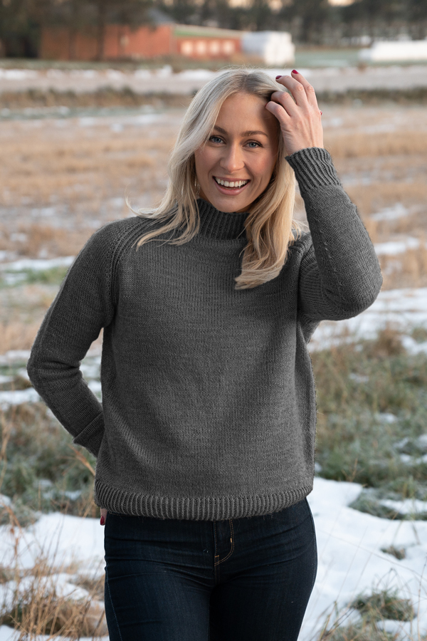 LARA trøje mørk gråmeleret