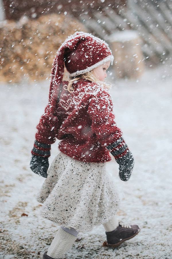 73-02 Hjerte sweater børn dyp rød