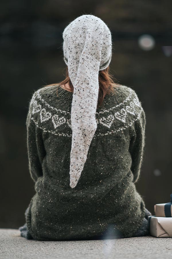 73-04 Hjerte sweater voksen oliven