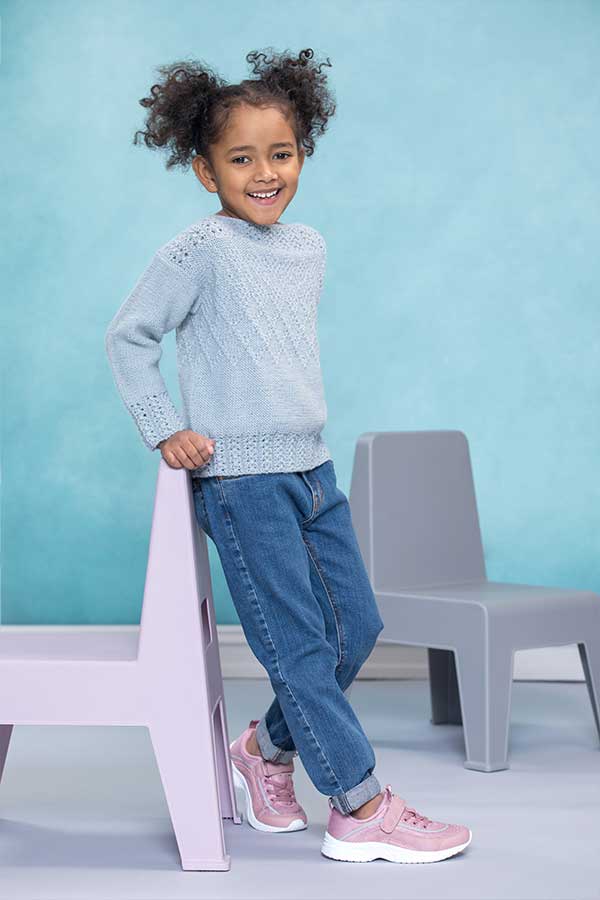 76-14 Gina børn Sweater lys blå