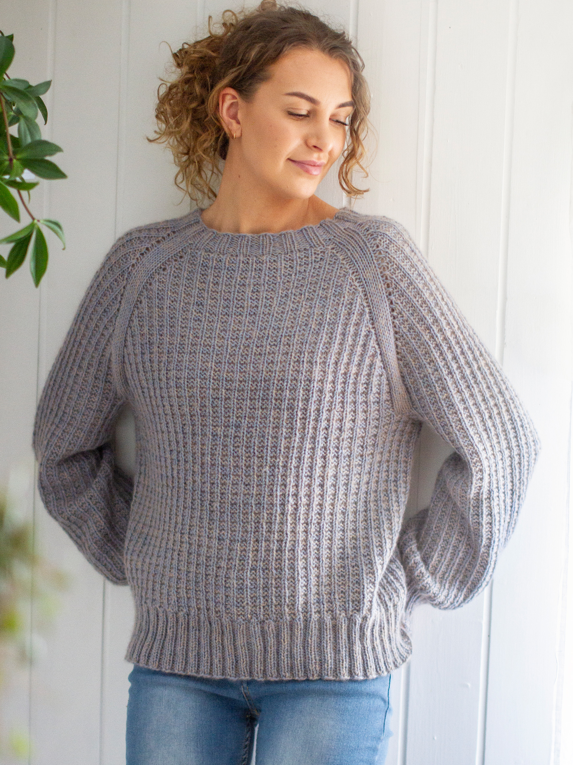 ØYENTRØST bluse lys blåmeleret