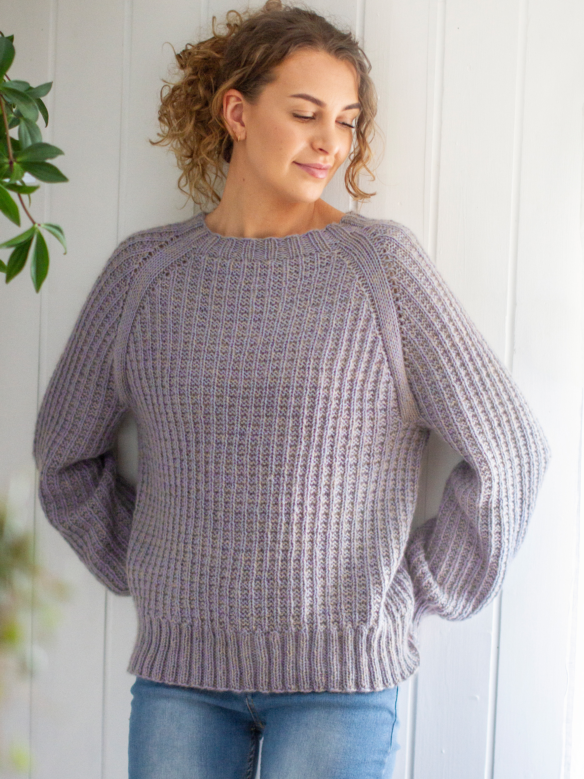 ØYENTRØST bluse støvet lilla meleret