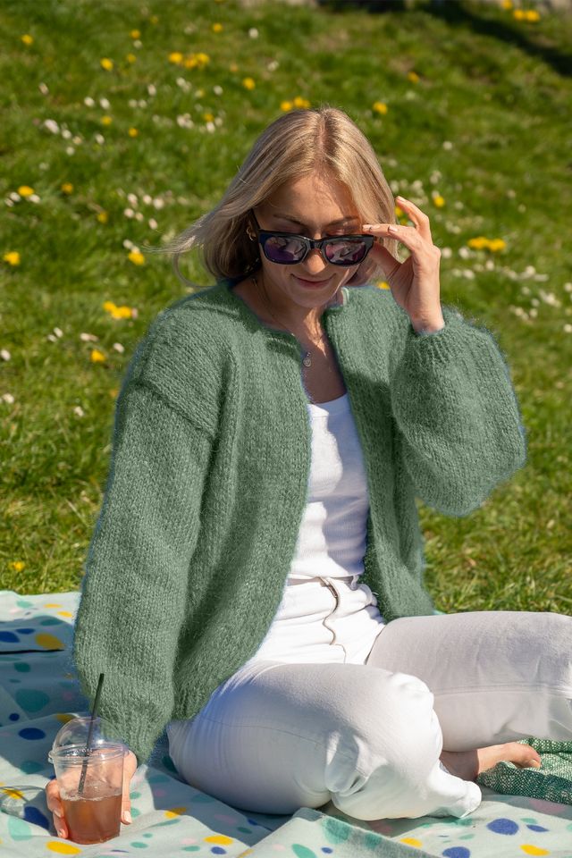 ADA cardigan jadegrønn