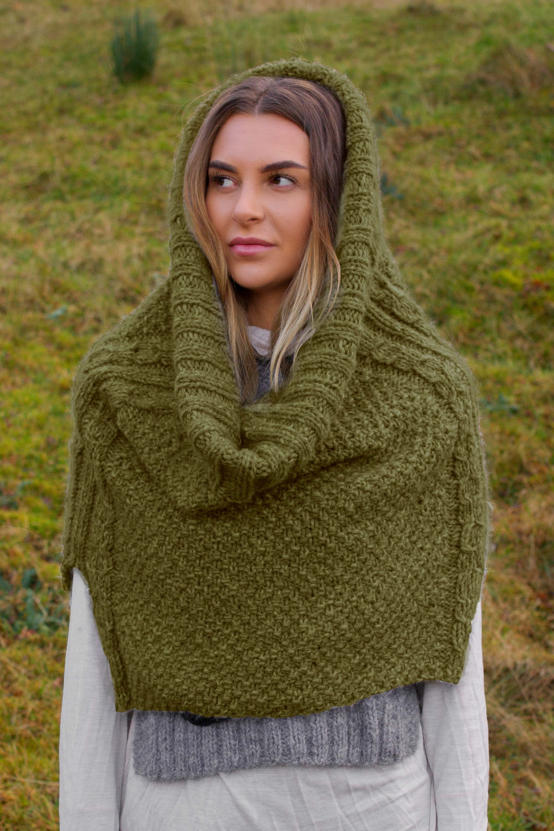 ARINN poncho olivengrøn