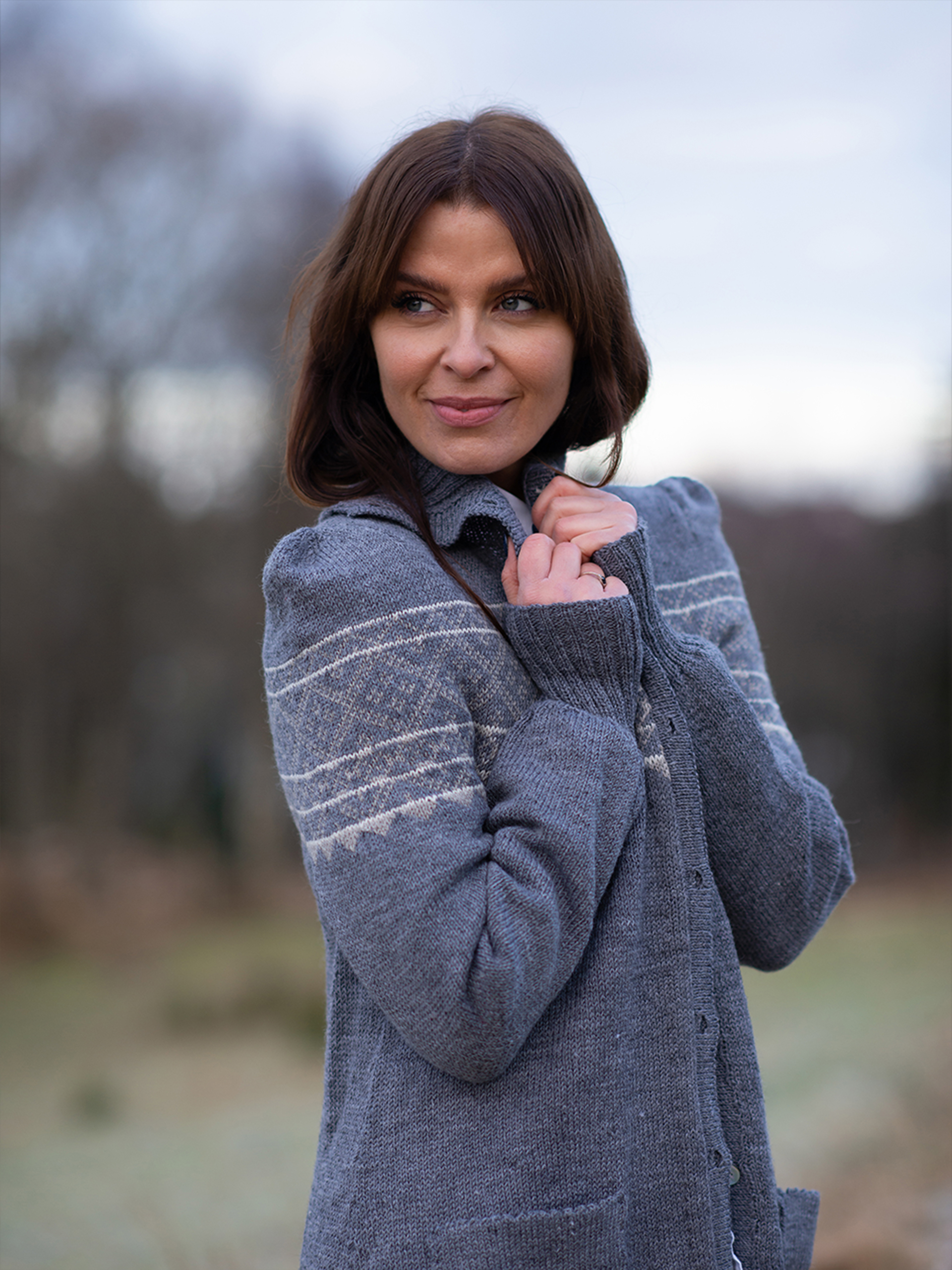 BIRGIT frakke gråmeleret 