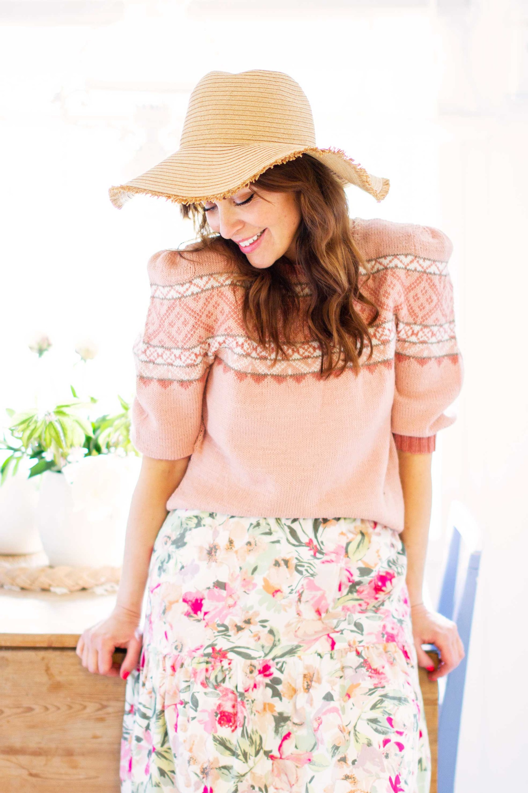 BIRGIT top dus fersken