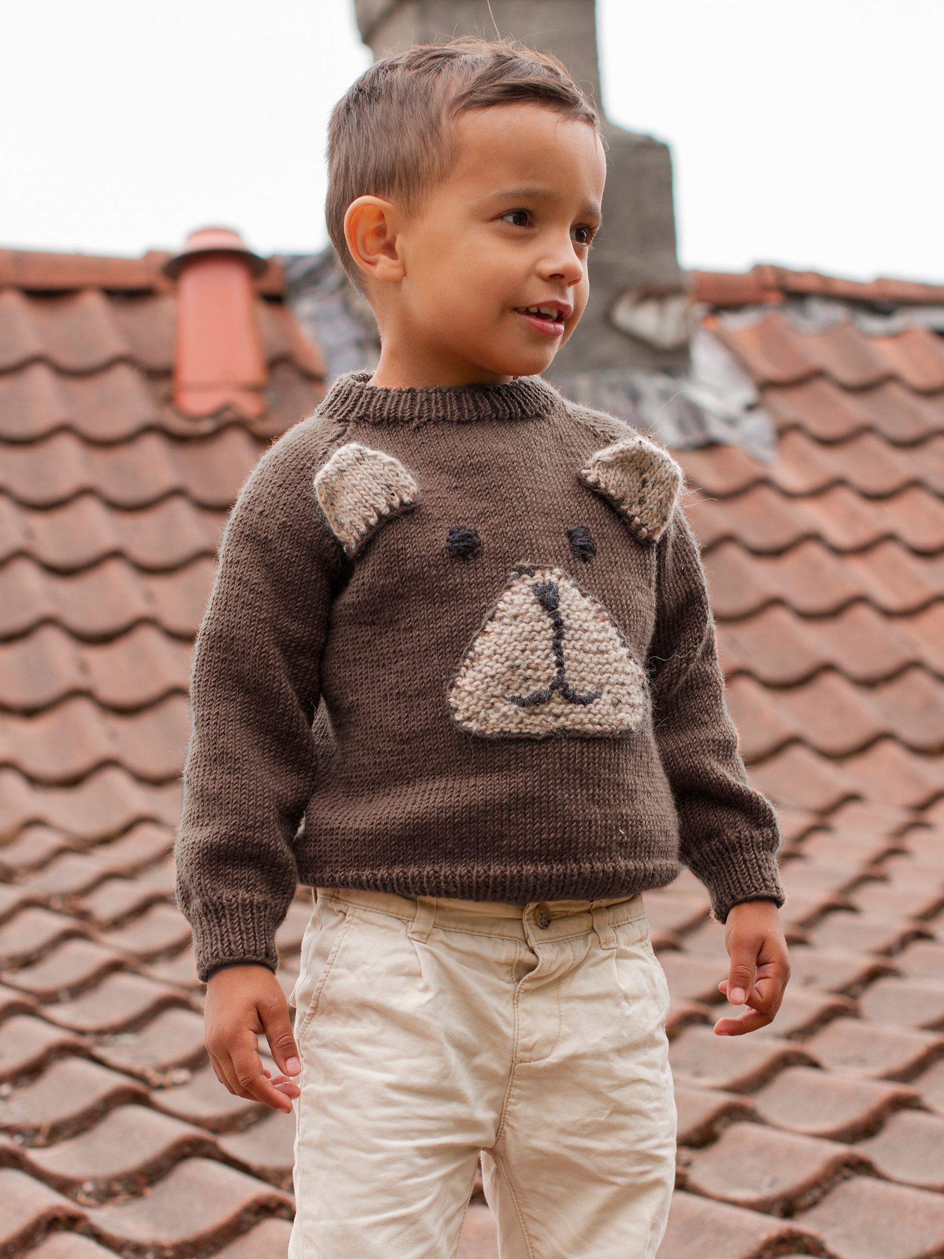 BJØRNAR sweater brunmelert