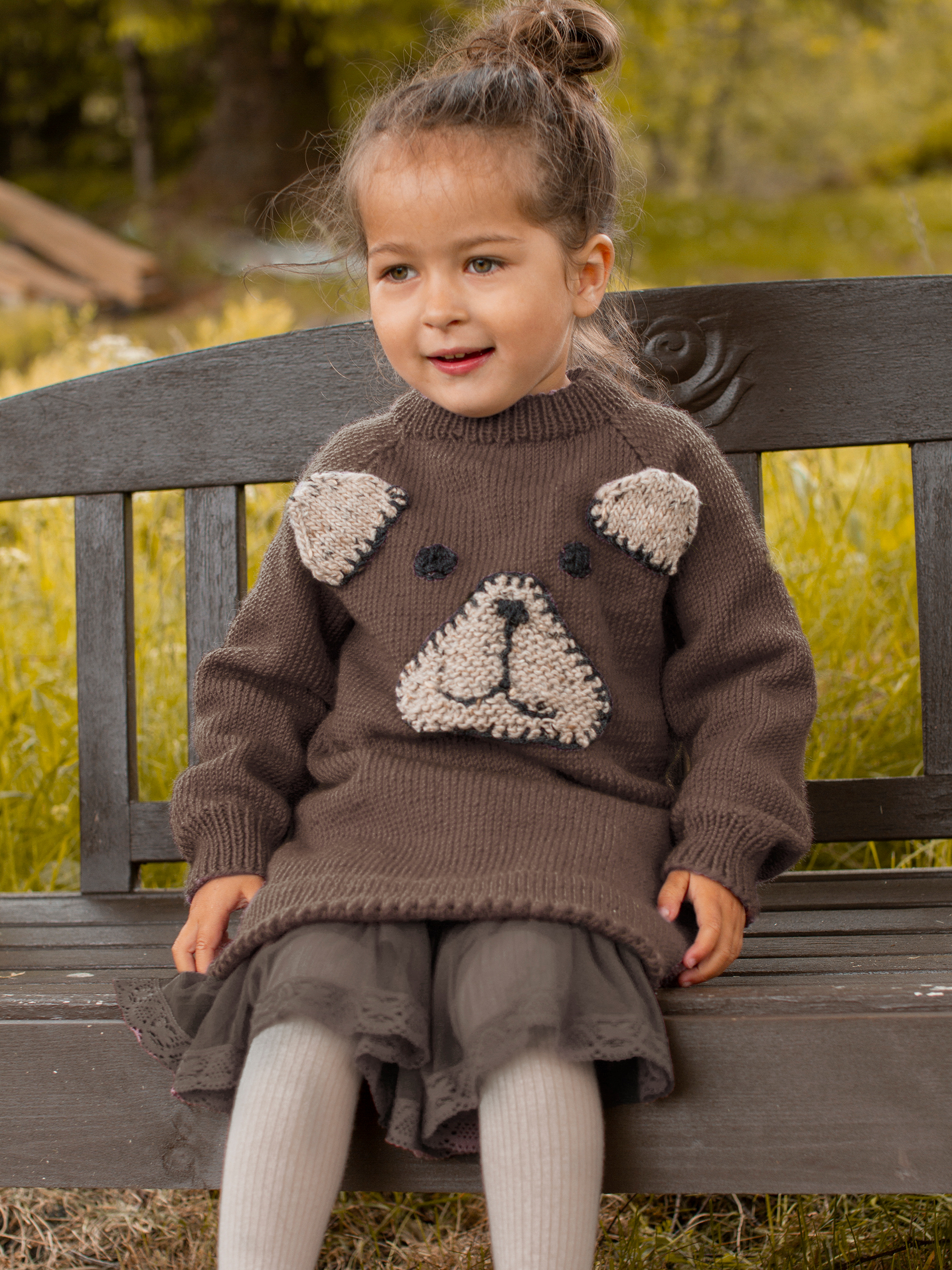 BJØRNHILD tunika brunmelert