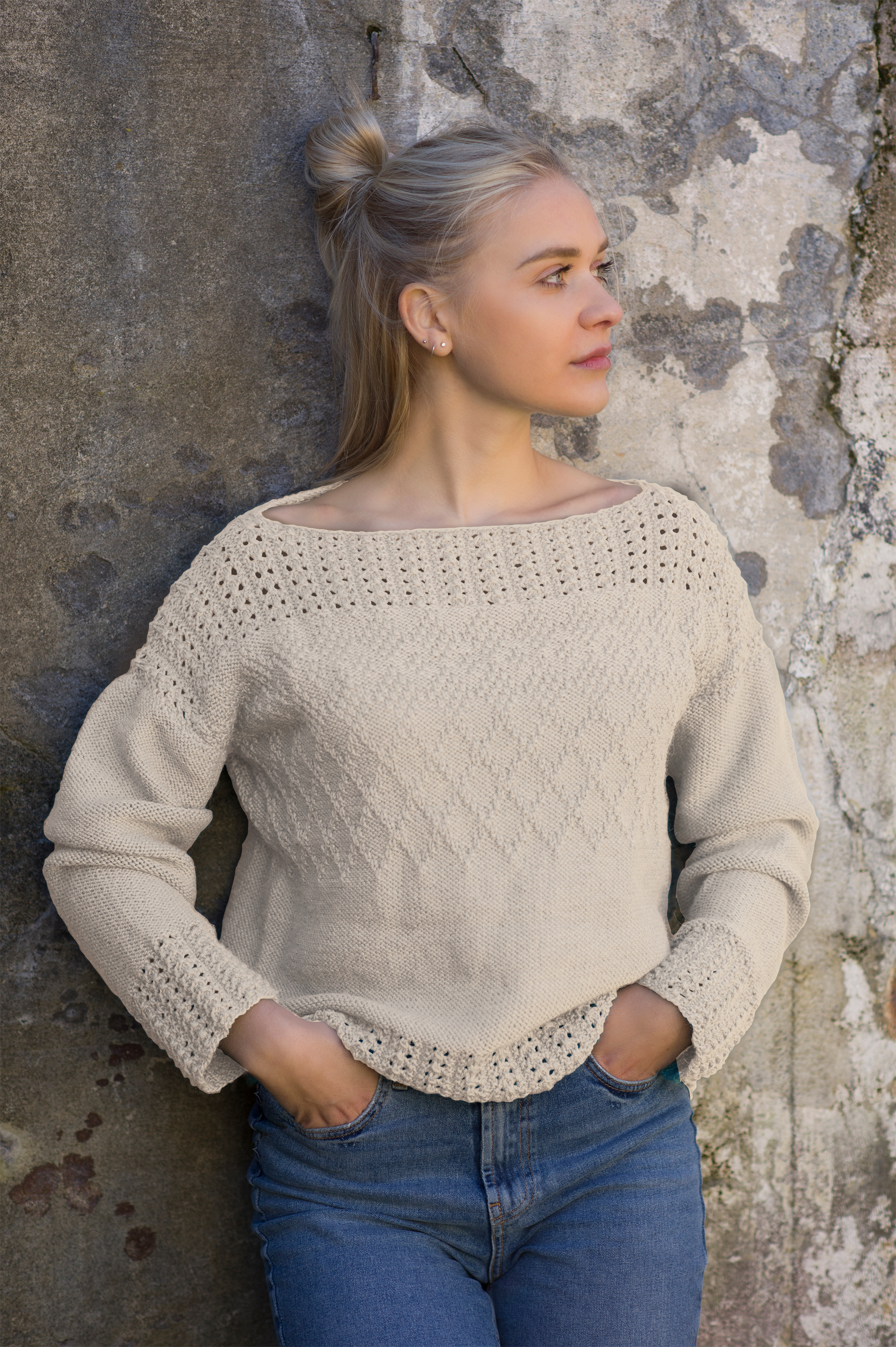 Blix bluse beigemelert