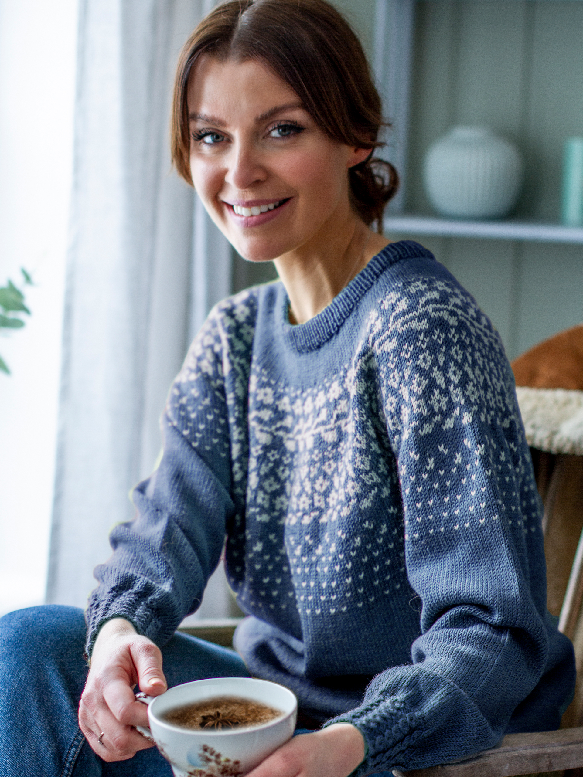 BLOMSTRING bluse denim/lys blå