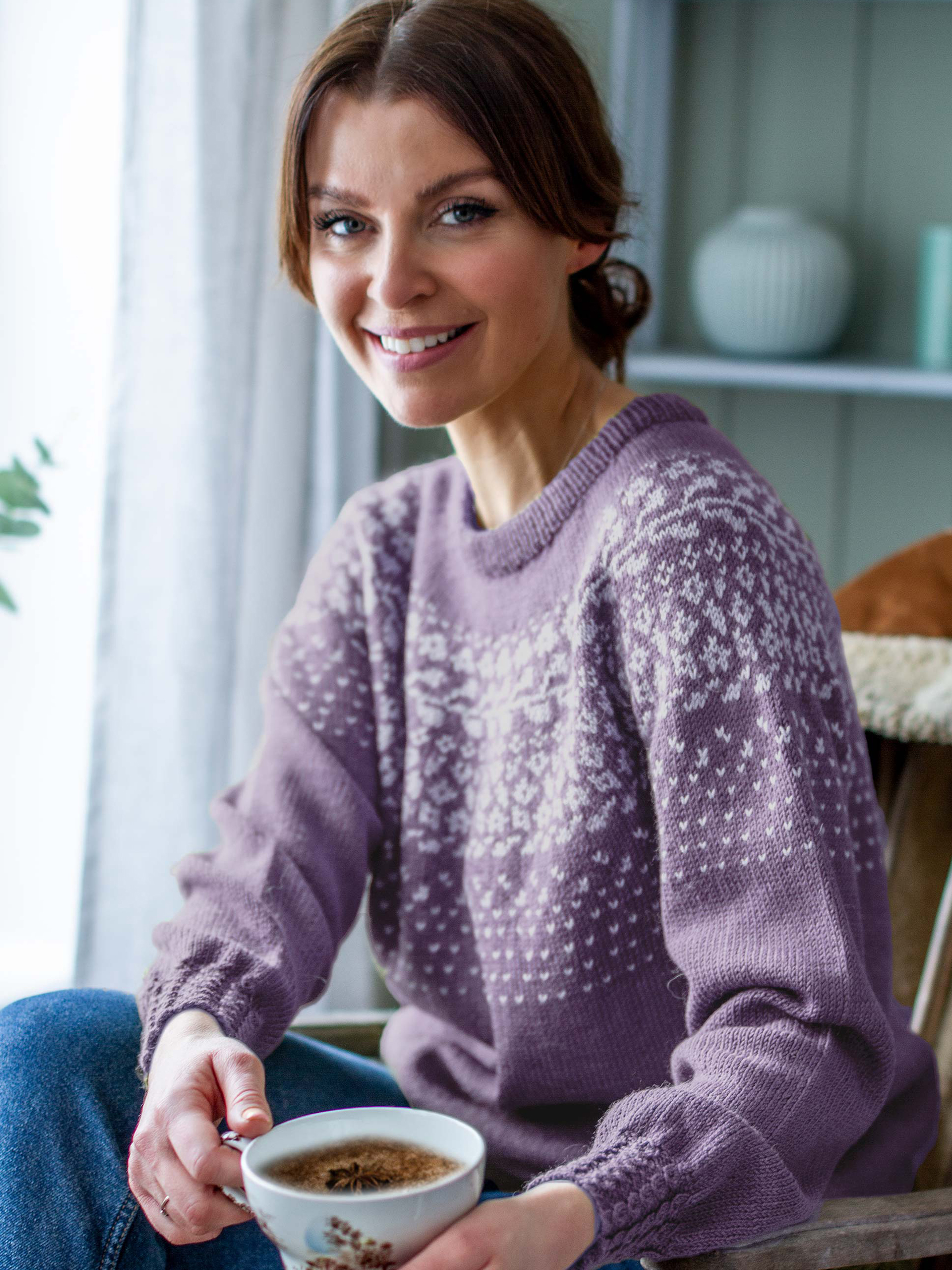 BLOMSTRING bluse støvet lilla/pudderrosa