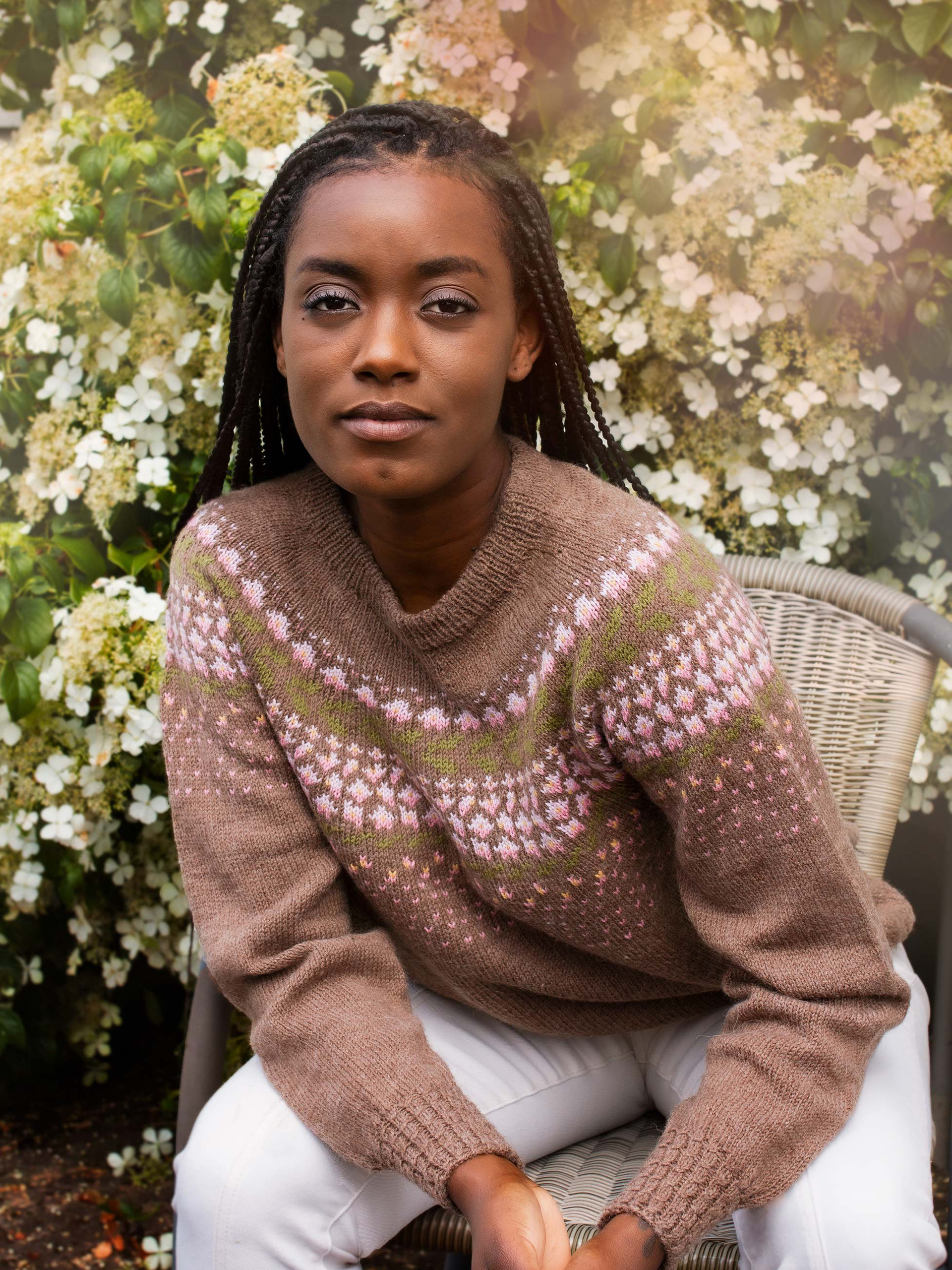 BLOMSTRING bluse lys brunmeleret