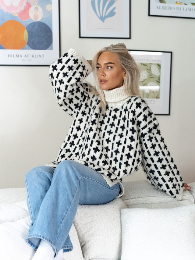 BONDI sweater hvit/svart