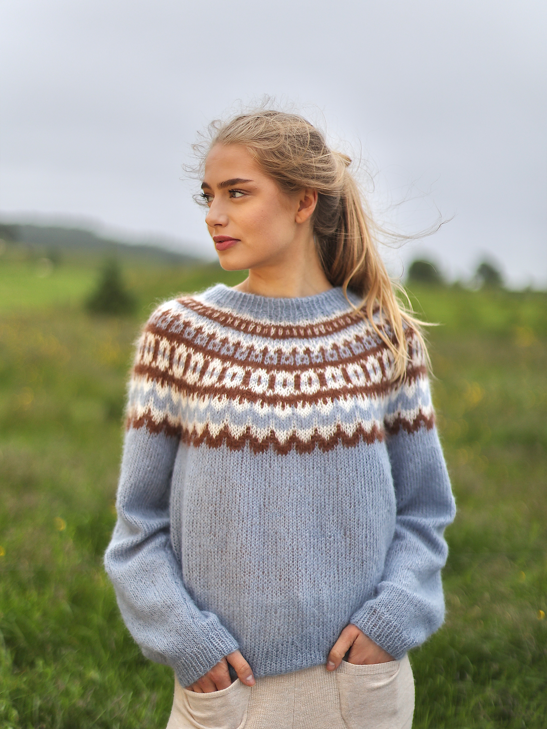 BREE bluse tåkeblå 