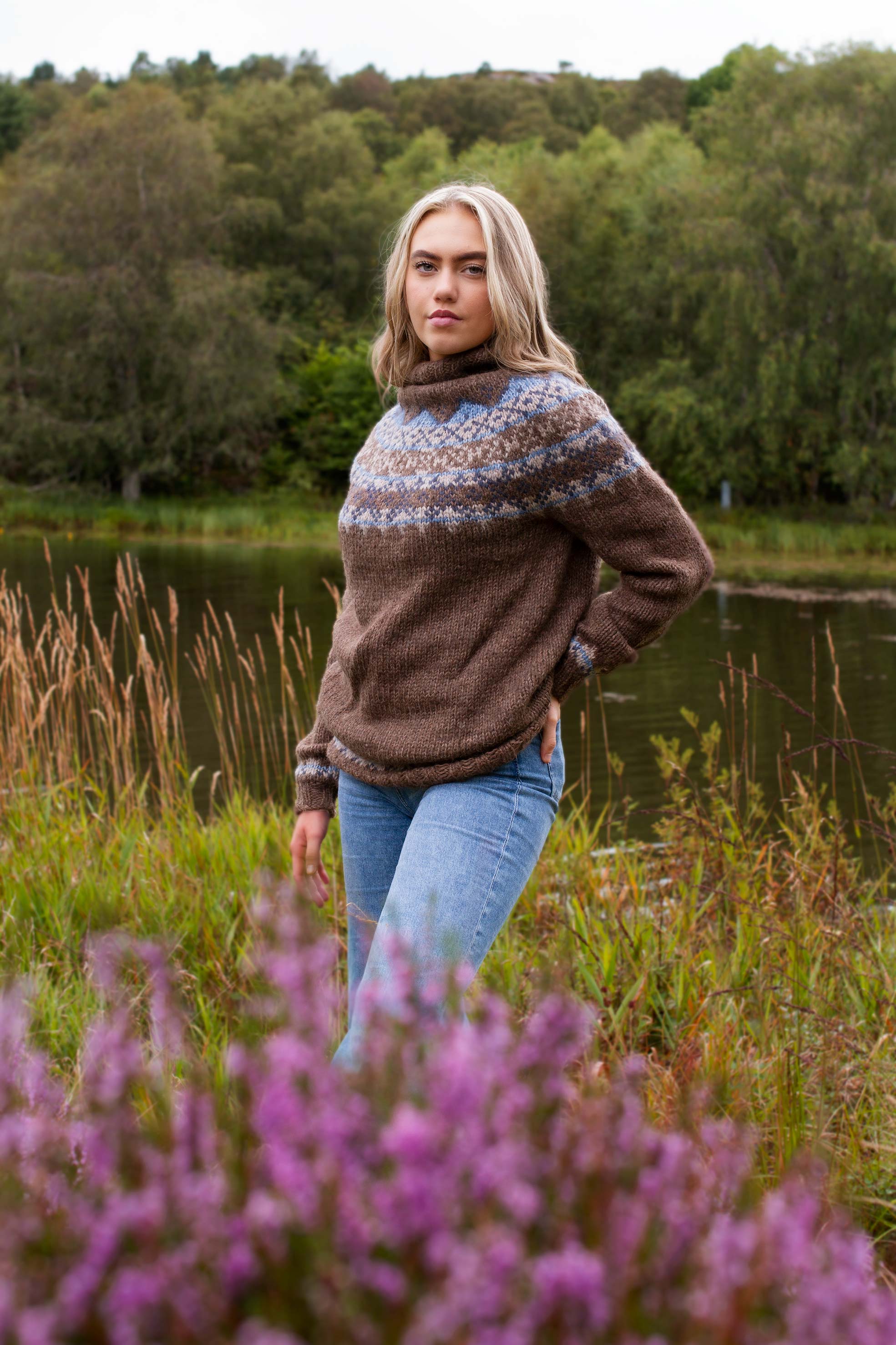 Bremnes damesweater brun