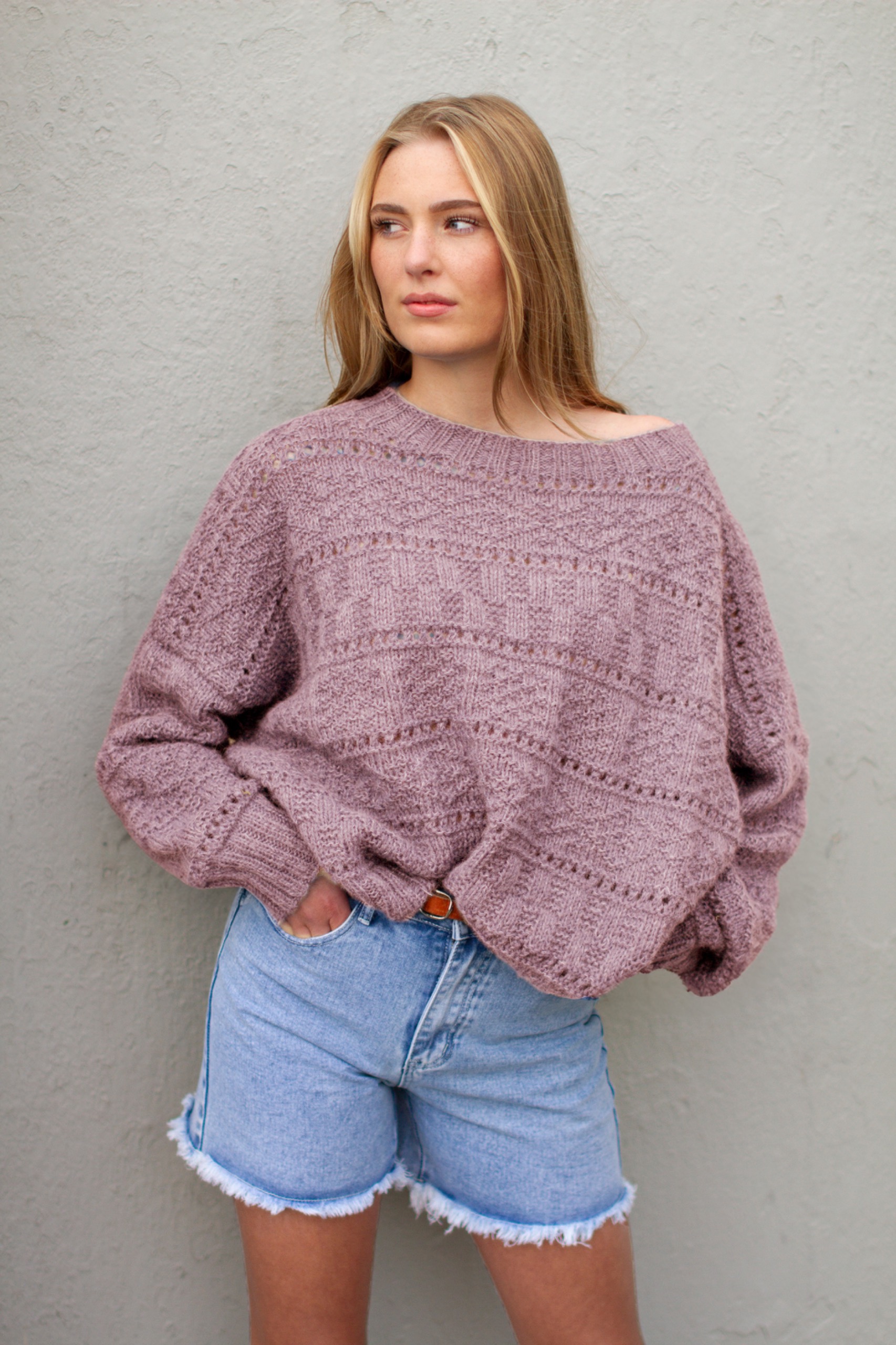 BROOKE genser lys grå-lilla