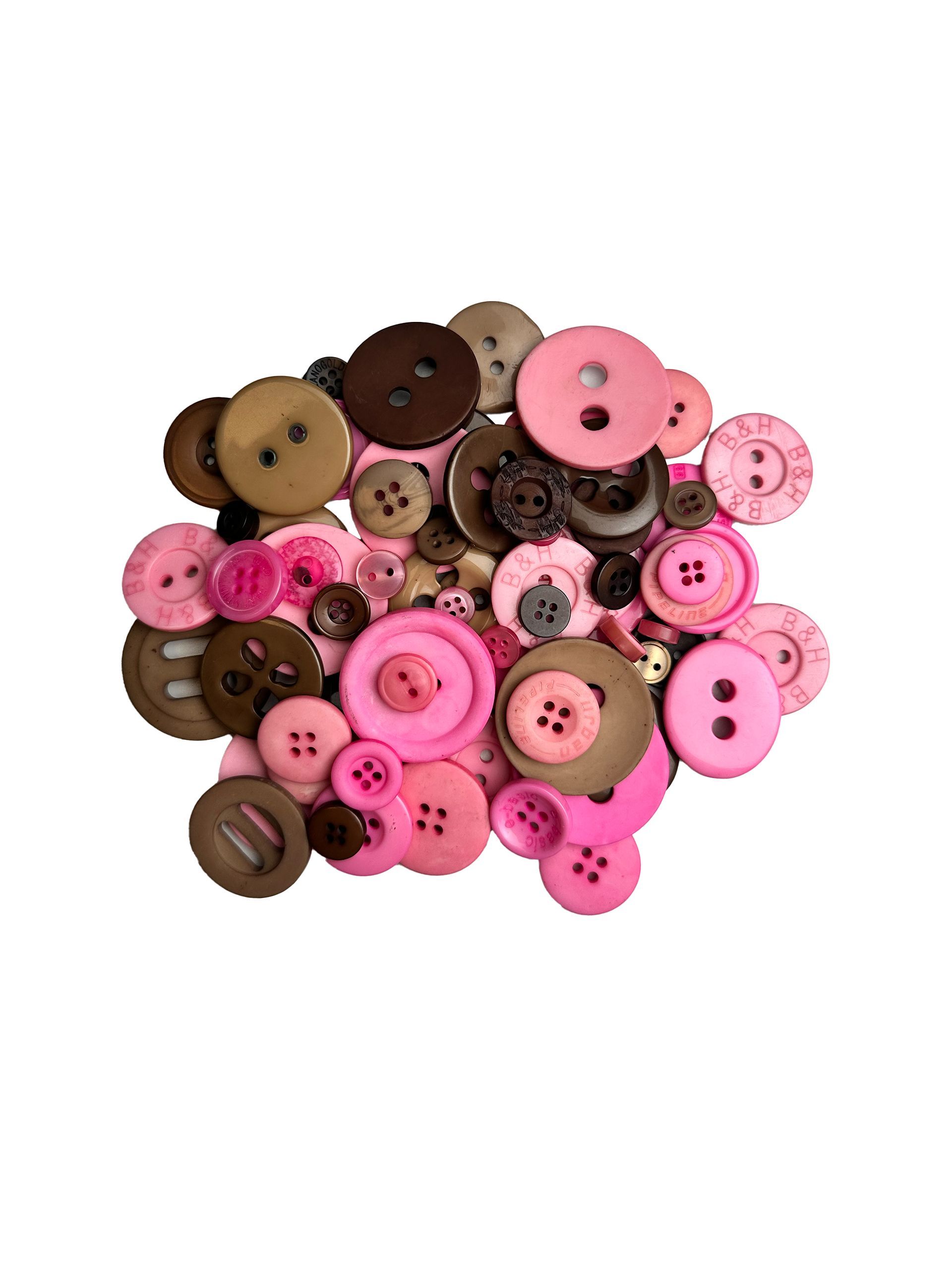 Button Mix - Rosa/Brun - Garnius