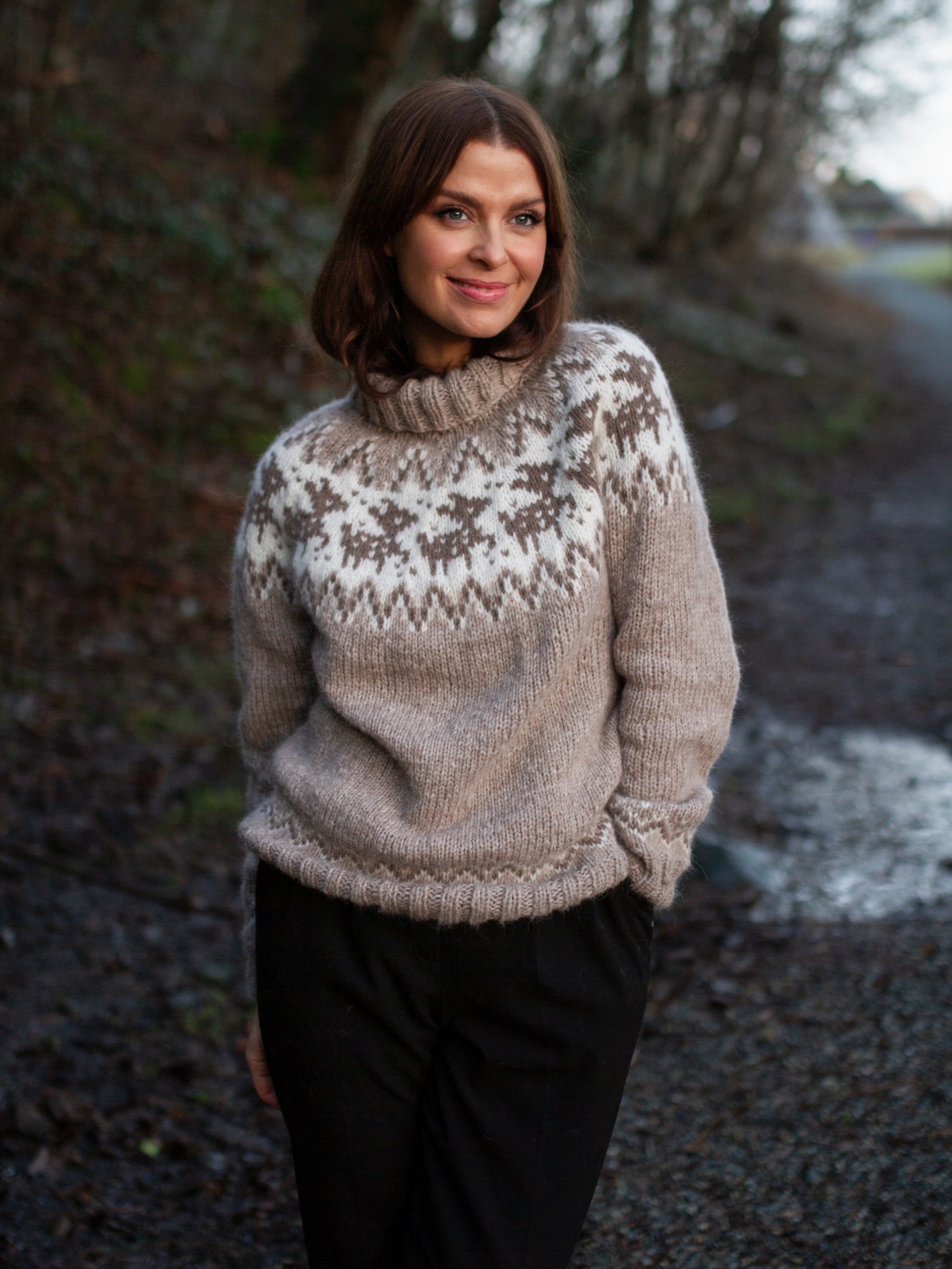 DEER sweater dame beige